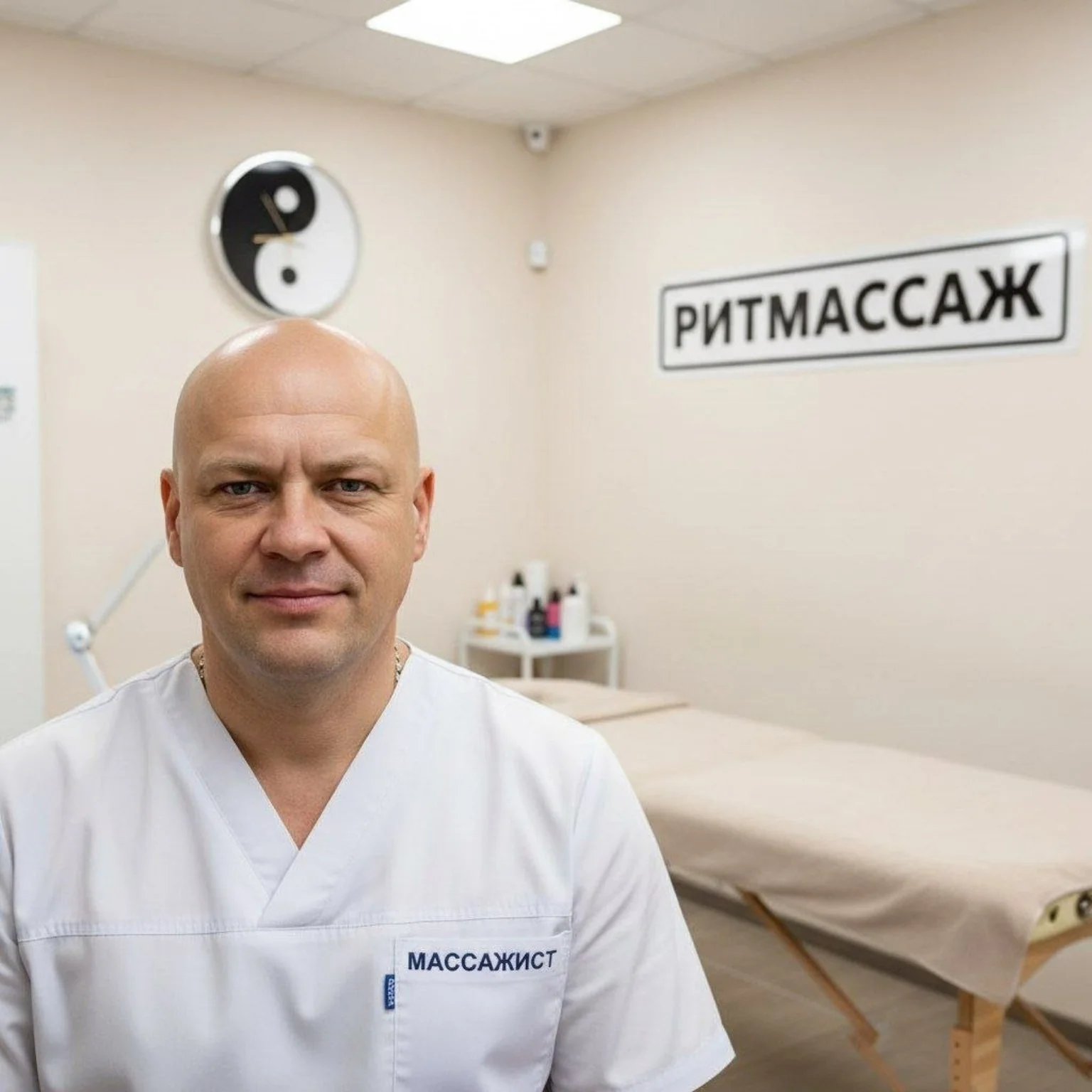 Ринальд Михеев в кабинете РиТМассаж